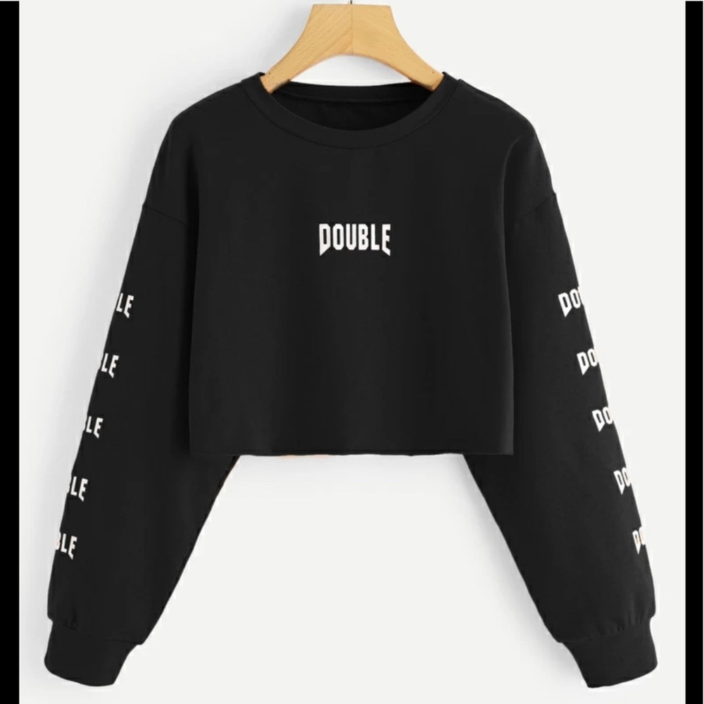 Edgy cropped long sleeve tee